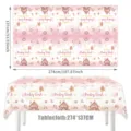 Roze peperkoekhuis baby meisje babyshower tafelkleed wegwerp tafelhoes decoratie - Peperkoekhuisje Thema / Tafelkleed 137*274cm