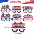 USA Unabhaengigkeitstag 250. Jubilaeum Party Papier Brille 12Stk Set patriotische Requisiten. - US Unabhängigkeitstag Brille 12PCS / 12 Stück/Packung