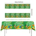 St. Patrick's Day Einweg Tischdecke grüne Kleeblatt Tischabdeckung Party Deko 180x108cm - St. Patrick's Day Kobold Regenbogen / 108cm x 180cm