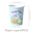 Osterhase Pappbecher Variante, hellblaue festliche Party Geschirr, 10 Stück Packung. - Ostern Pappbecher 10PCS