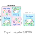 Osterhase und bunte Eier bedruckte Papierservietten, dekoratives Partygeschirr, 20er Set. - Ostern Servietten 20PCS