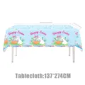 Oster-Einweg-Tischdecke mit süßem Hasen- und Eierdruck, ideal für Party und Picknick Dekoration. - Ostern Tischdecke 137*274
