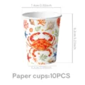 Bicchieri di carta usa e getta con stampa acquerello granchio oceano estate 10 pz - Bicchieri di Carta (Confezione da 10)