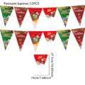Christmas pennant banner 12pcs party hanging decoration flags holiday festive supplies. - Red Classic Festive Style (SDJ-01-SJQ) / 12 Pieces/Pack - Style 03