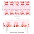 Rosa Babyparty Tischdecke mit Cola und Pop Design in 274x137cm für tolle Partydekoration. - Tischdecke