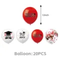 2026 Abschluss Party Dekoration 12 Zoll Luftballons Set 20 Stueck rot weiss Partyzubehoer - Abschlussballon / 20er Set / Rot