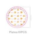 Platos de papel con calabaza de acuarela rosa para vajilla de fiesta, 18cm, paquete de 10. - 10 Piezas (Platos de 7 Pulgadas)