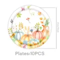 Herbst Kürbis und Ahornblatt Pappteller für Thanksgiving Party Dekoration, 9 Zoll 10 Stk. - Ahornblatt Kürbis Pappteller / 9 Zoll 10 STK