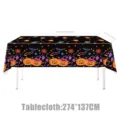 Halloween Neon Kürbis Tischdecke Wasserdichte Rechteckige Party Tischabdeckung 274x137cm - Kürbis Halloween Tischdecke / 1 Stück