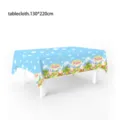 Blau Oster Tischdecke 130x220cm Hase Ei Druck rechteckige Tischabdeckung Party Deko - Blauer Hase Stil 02 130x220cm