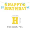 Glittergoldener Geburtstag Banner mit blauen Schleifen und Zitronen Motiv Party Deko. - Banner (17 Stück)