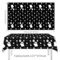 Mantel de Halloween fantasma negro y blanco decoracion de fiesta cubierta de mesa 137x274cm - Mantel Negro (137x274cm)