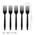 Schwarze Kunststoffgabeln 10 Stk., 16,1x3cm Einweggeschirr für Party und Esszimmerbedarf. - Schwarze Kunststoffgabel / 10er-Set