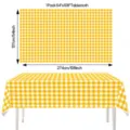 Yellow checkered disposable tablecloth waterproof picnic party table cover 54x108 inch - 54*108inch / Yellow and White Plaid