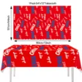 Chile Independence Day themed red tablecloth 54x72 inch festival party decoration main view. - Chile Tablecloth Style 05