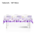 Spring floral butterfly printed disposable PE tablecloth 108x180cm party decoration picnic - Purple Rose Print