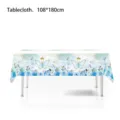 Spring floral butterfly print disposable PE tablecloth detail, perfect for party and picnic decoration. - Blue Rose Print