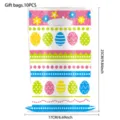 Sachets cadeaux en plastique motif de Pâques, sacs à friandises colorés œufs de Pâques, 17x25cm, 10p. - Style Œuf de Dessin Animé Blanc (05) / 10 Pièces/Paquet