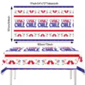Celebrate Chilean Independence Day with this festive Viva Chile disposable tablecloth, 54x72in. - Chile Tablecloth Style 03 / 54*72inch