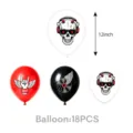 Globos de fiesta calavera rock 12 pulgadas juego de globos de látex para decoración de cumpleaños 18p - Globo de látex