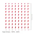 Pajitas de papel a rayas rojas y blancas para fiestas, longitud 20cm, paquete de 10. - Pajitas de Papel a Rayas