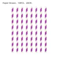 Violett-weiße gestreifte Papierstrh. 20cm Länge, 10 Stk. Packung, umweltfreundliches Partyzubehör. - Gestreifte Strohhalme (10er-Pack)