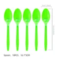Grüne Einweg-Löffel aus Kunststoff Party Geschirr Set 10 Stück Packung 16,1x3cm Küchenzubehör - Fruchtgrüner Löffel 10 STK