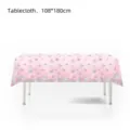 Spring flower and butterfly printed disposable PE rectangular tablecloth for party decor 108x180cm - Butterfly Style 03 / 108*180cm / Pink Crown Butterfly