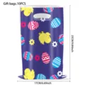 Sacs cadeaux de Pâques en plastique, lot de 10, avec poussins et œufs de Pâques colorés. - Style Poussin Œuf Bleu Foncé (06) / 10 Pièces/Paquet