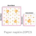 Servilletas de papel decorativas de calabaza y lazo, tamaños de 33cm y 16.5cm, paquete de 20. - 20 Piezas (Servilletas)