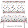 Waterproof floral and butterfly disposable PE tablecloth for party and picnic decoration. - Dark Watercolor Print