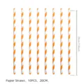 Orange-weiße gestreifte Pappstrohhalme, 20 cm Länge, 10 Stück Packung für Party Dekorationen - Gelbe Strohhalme