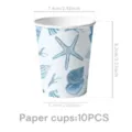 Sommer blau Ozean Seestern Pappbecher Party Set, 10Stk Einweg Geschirr Zubehör. - Blaue Muschel Pappbecher (10er Pack)