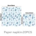 Sommer blau Ozean Muschel Seestern Papierservietten, 33x33cm Party Deko Set 20 Stück - Blaue Muschel Serviette (20er Pack)