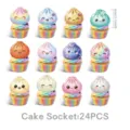 Bunte süße Teigtaschen Cupcake Topper 24Stk für Party Kuchen Dekoration Zubehör - Kleine Tortenaufsätze 24er Pack