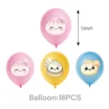 Bunte niedliche Baozi bedruckte Latexballons 12 Zoll Party Dekoration 18 Stuck Set - Latexballons 18 STÜCKE