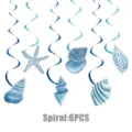 Blaues Ozean Muschel Seestern Hängende Spiralen Party Deko Set 6 Stück blaue Variante - Blaue Muschel Spirale Hängedeko (6er Pack)