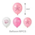 12 Zoll rosa Muschel Seestern Schleife bedruckte Latex Party Luftballons Set 18 Stk - Latexballons 18 STÜCKE