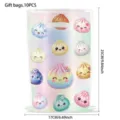 Niedliche schimmernde geschenktüten mit kawaii dumpling motiv, 10 stück party beutel. - Geschenktüten 10er Pack