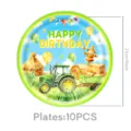 Traktor Geburtstag Party Pappteller Bauernhof Deko Einweggeschirr 23 cm 10 Stück neu - 9 Zoll 10 STK