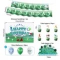 Golf Thema Geburtstag Party Dekoration Set mit Banner Hintergrund Kuchenstecker Ballon - Banner Hintergrund Ballon Kombi - Golf