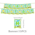 Bauern Traktor Geburtstag Party Banner Set mit farbigen Schwalbenschwanz Flaggen 15 Stk - Banner 15er Pack