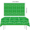 Green Soccer Field Pattern Disposable PE Plastic Tablecloth for Party Picnic 274x137cm - Football Field Style 03 / 54*108inch
