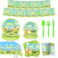 Trecker Party Geschirr Set mit Pappteller Bechern Servietten Tischdecke und Banner - 9er-Set
