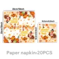 Erntedankfest Truthahn Papierservietten Herbst Kürbis Party Tischdeko Zubehör Packung 20 - Papierservietten 20PCS