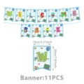 Schulanfang Party Girlande Dekoration, 11 Stueck Wimpelketten mit Willkommen Aufdruck. - Banner 15Stk - Schulanfang