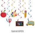 Zurück zur Schule Party Deko hängende Spiralen, 6 Stk. bunte Schulthema Ausschnitte Set. - Hängende Spiralen 6 Stk. - Schulanfang