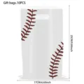 Baseball Thema Plastik Geschenktüten für Partydekoration, 10 Stück Set mit praktischen Griffen. - Weiße Baseball Geschenktüten 10 Stück