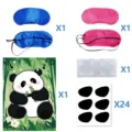 Detailansicht des süßen Panda Party-Sets mit Schlafmasken, Motivkarten und Stickern. - Panda Poster / 1 Stück (70*52CM)
