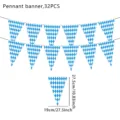 Oktoberfest blue white diamond pennant banner 32pcs festival party hanging decoration flags - Oktoberfest Pennant 32PCS